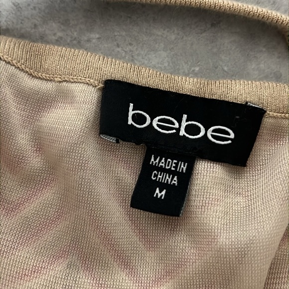 Bebe fuschia/tan chevron knit lined slip maxi dress size M crochet sleeveless - Picture 7 of 11